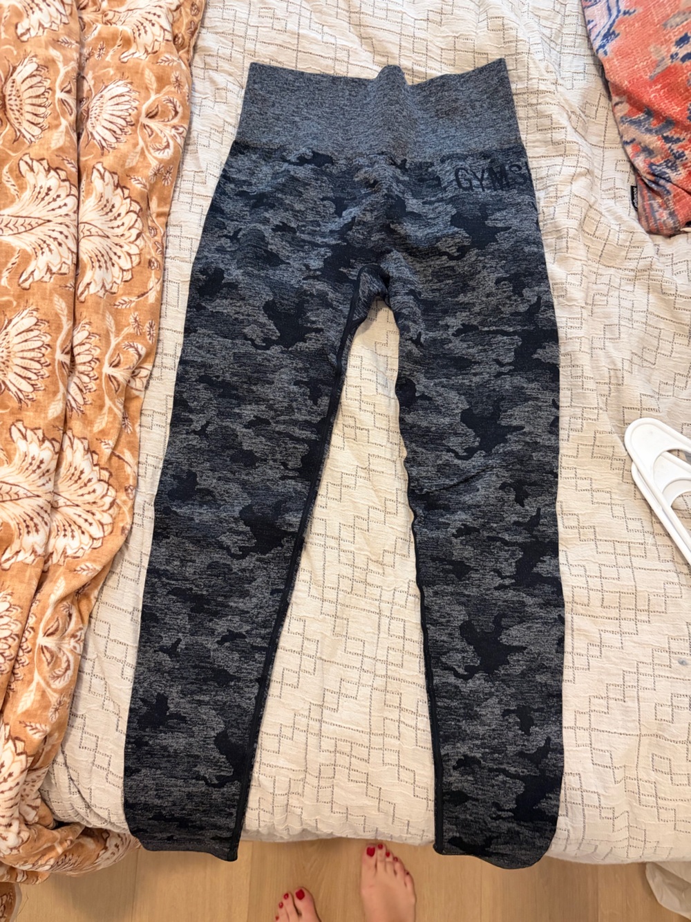 Gymshark Black and Gray Camo Skinny leggings